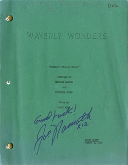 Joe Namath Signed and Inscribed 1978 ‘Waverly Wonders’ TV Script, First Draft 
